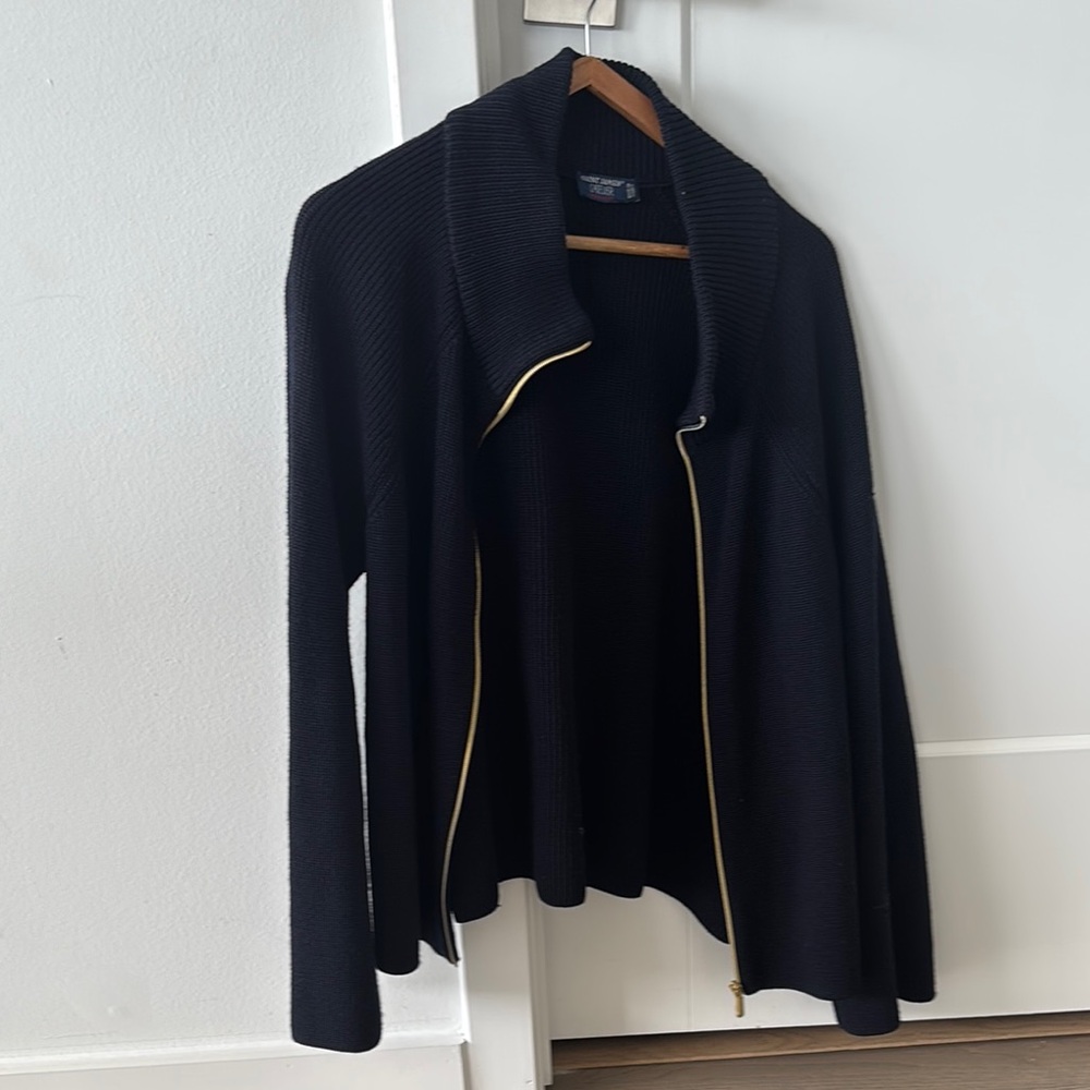 Saint James Black Cardigan with Gold Accents